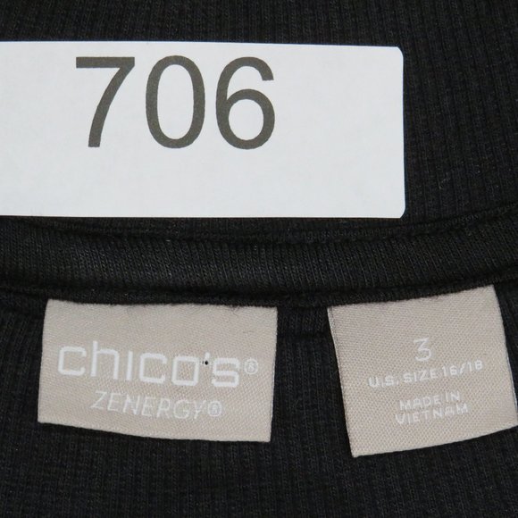 Chico's* Women's 3/4 Sleeve Boat Neck Zipper Back Pullover Tunic~ Size 3 (16/18) - Picture 5 of 9